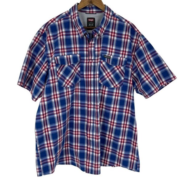 Wrangler Outdoor Regular Fit Short Sleeve Snap Front Shirt Size 2XL - Picture 1 of 8